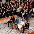 10. desember: Kronprinsparet var til stede ved utdelingen av Nobels fredspris 2015 til Den tunisiske kvartetten. Foto: Håkon Mosvold Larsen / NTB scanpix